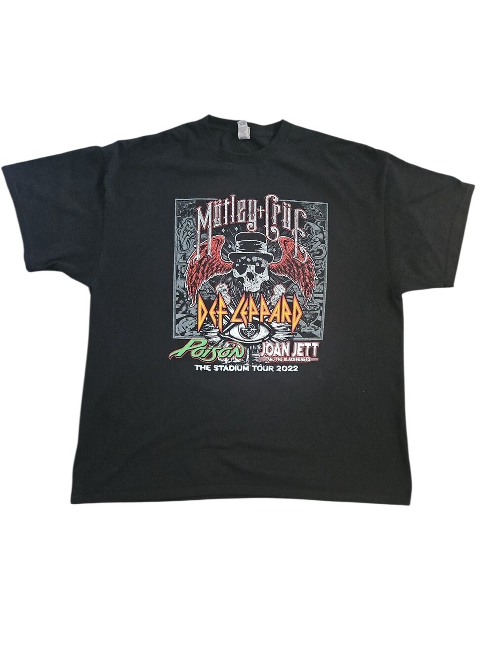 Motley Crue, Def Leppard, Poison, Joan Jett The Stadium Tour 2022 Tee Size 2X